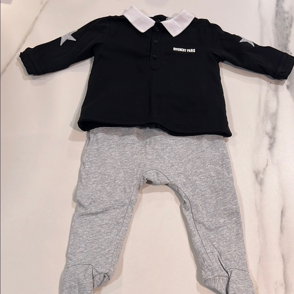 Givenchy Black and Gray Footies One Piece
